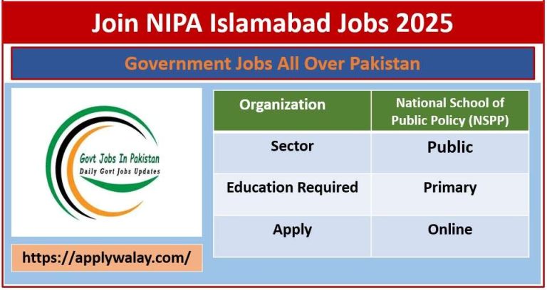 Join NIPA Islamabad Jobs 2025